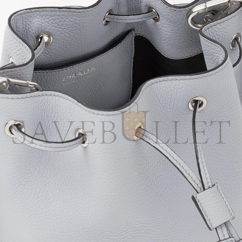 PRADA LEATHER BUCKET SHOULDER BAG CROSSBODY BAG REGULAR WOMEN'S BLUE 1BE060 (25*20*14cm) 